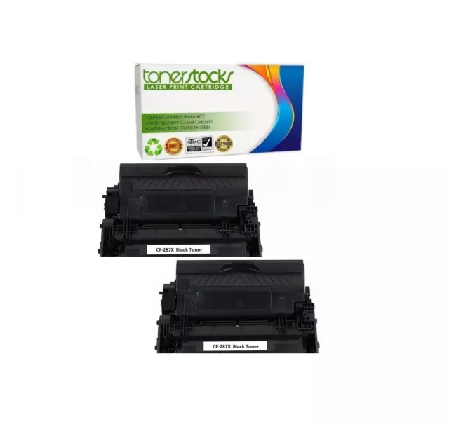 2pk CF287X 87X Black Toner Cartridge High Yield For HP LaserJet Enterprise M506