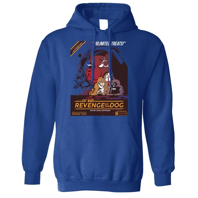 Cat Wars 2 Revenge Of The Dog Hoodie Funny Star Parody Movie Poster Hooded