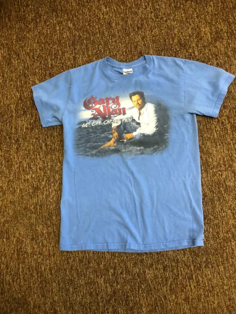 Gary Allan Get Off On The Pain Concert Tour T-Shirt Size Large Gildan Blue 2009