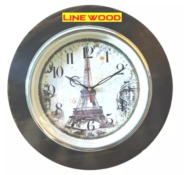 Reloj de pared de madera hecho a mano estilo vintage para decoración del...