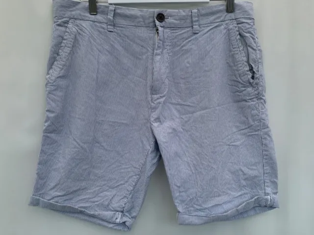 Shorts Next size 34" blue white stripe chino cotton Mens