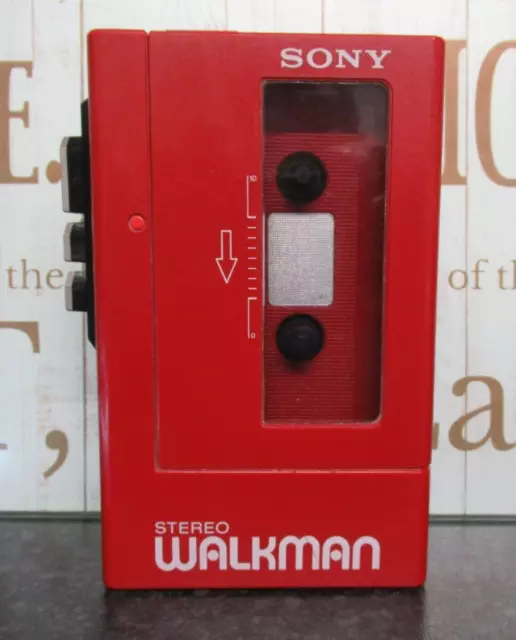 Red SONY STEREO WALKMAN WM-4 STEREO CASSETTE PLAYER.Not Working.please read.