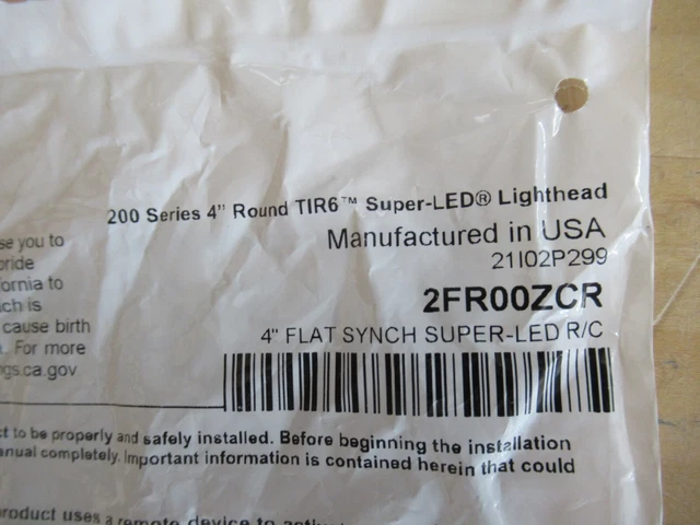 Whelen 2FR00ZCR 200 Series 4" Round TIR6 Super-LED Lighthead