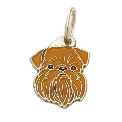 Dog name ID Tag, Brussels griffon, Engraved, Personalized, Handmade