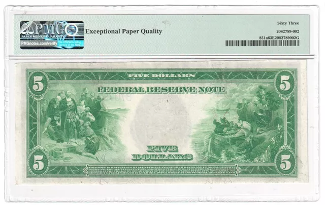 1914 $5 New York Federal Reserve Note. Fr#851a. PMG ChCU63 EPQ. Y00011860 2