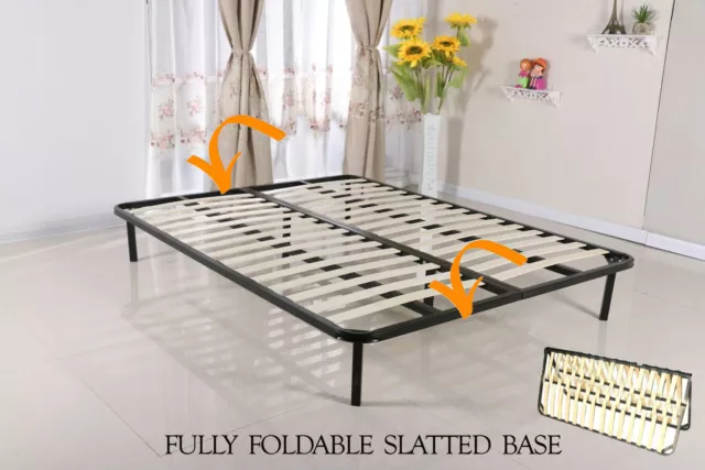 Bed Slatted Folding Guest Bed Base in Single Double King Super King FREESTANDING