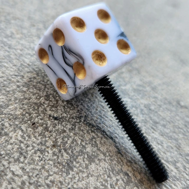 1 máquina de tatuaje 8-32 tornillo de contacto de hilo americano blanco/gris dados de galaxia EE. UU.
