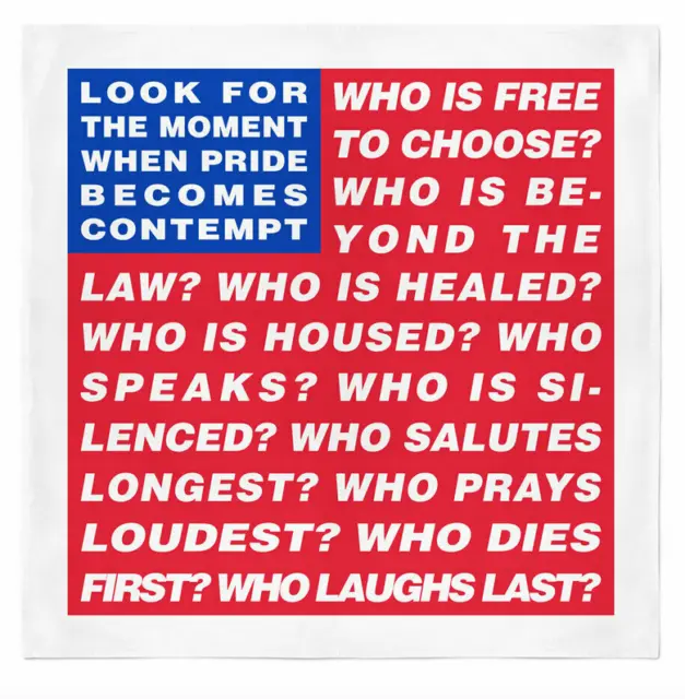 limited edition bandana by BARBARA KRUGER - FLAG (2020) Artists Band Together