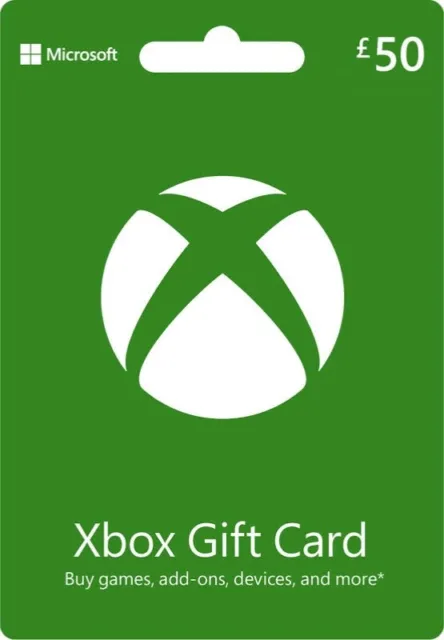 Microsoft Xbox Live £50 GBP UK Gift Card For Xbox 360 / One / Series X-S