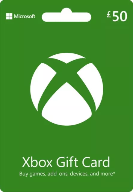 Microsoft Xbox Live £50 GBP UK Gift Card For Xbox 360 / One / Series X-S