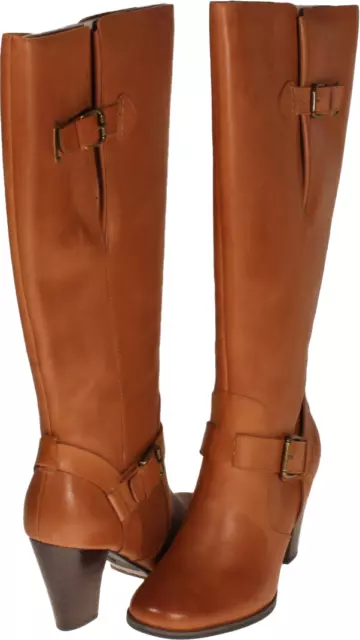 CLARKS Mission Brynn Womens Knee High Boots Brown Leather US Size 9