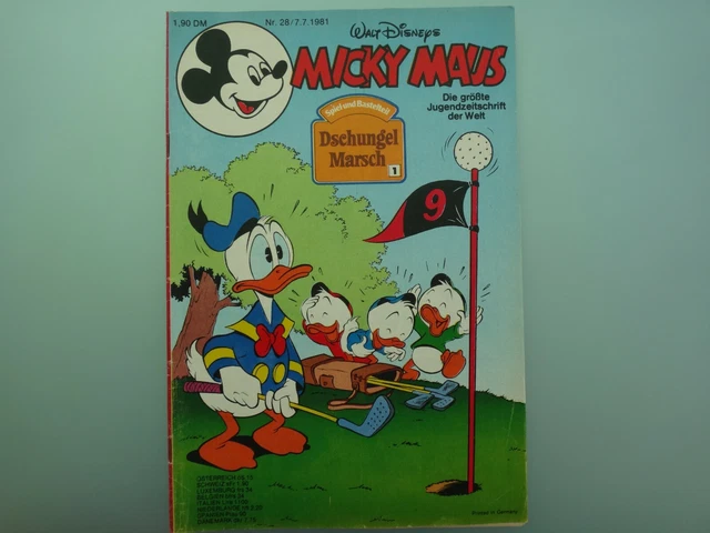 Micky Maus Heft Nr. 28 7.7.1981 mit  Spiel und Bastelteil und Sammelmarke