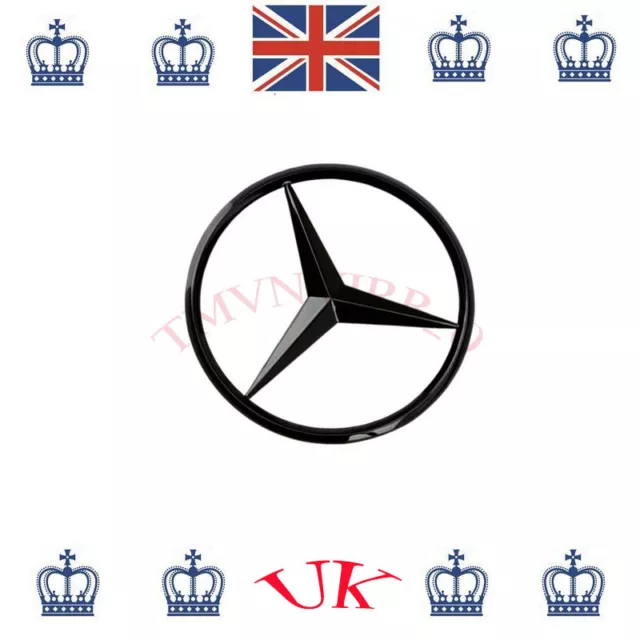 Glossy Black 90mm Auto Rear Boot Badge Emblem For Mercedes C Class W204 2008-14