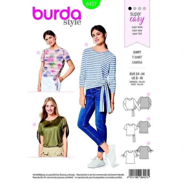 Patron De Couture Vintage Burda 6984 - Blouse Et Tunique Chic - Tailles 36 à 48