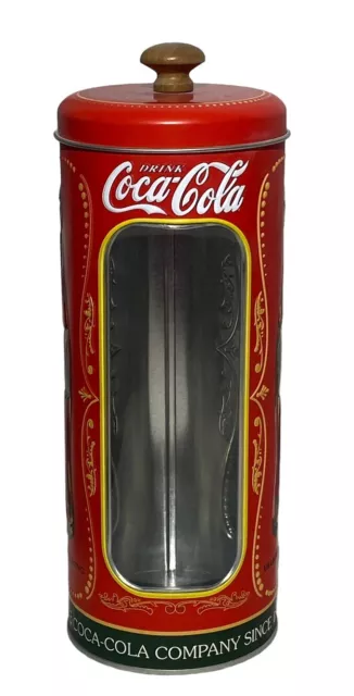 Coca Cola Straw Dispenser/Holder Tin Red Diner Style *No Straws* Drink Coke