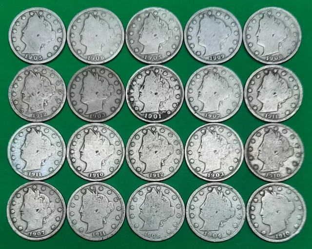 Half Roll of 20 Liberty V Nickels!