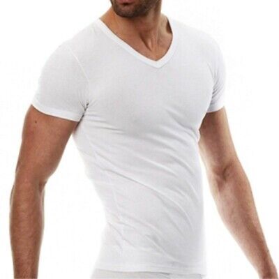 Liabel 3 t-Shirt Corpo Uomo Scollo a V Interno Lana e Cotone sulla Pelle Bianco Art.5121/53 