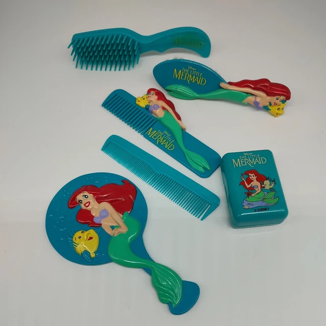 VINTAGE DISNEY THE Little Mermaid Kid Care Ariel Travel Set Brush Comb