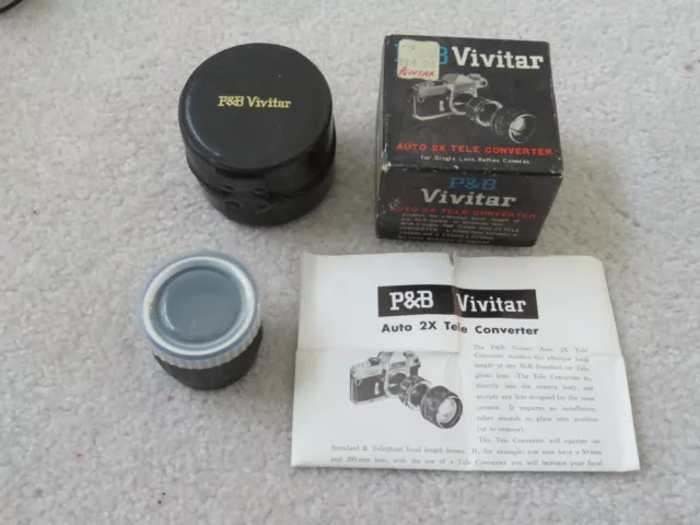 P&B Vivitar SLR Auto 2X Tele Converter A-1 for Mamiya / Sekor CWP & Pentax Type