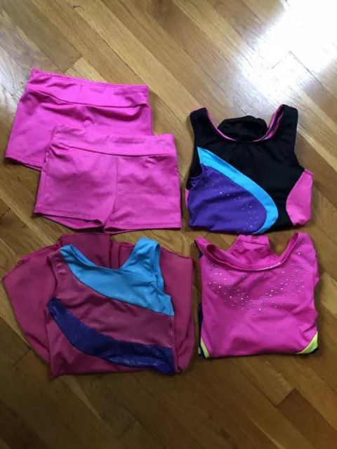 Freestyle By Danskin Leotard & Shorts Lot Girls 7/8