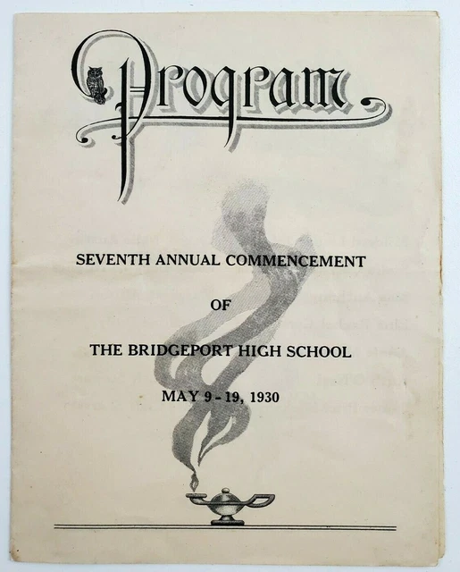 BRIDGEPORT AL HIGH School Commencement Graduation Program 1930 Tigers