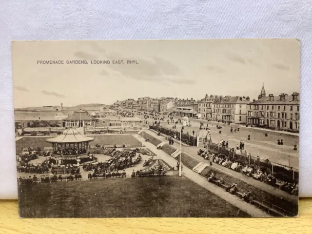 Rhyl, Promenade Gardens, Looking East, A. & H. Sandoe Postcard