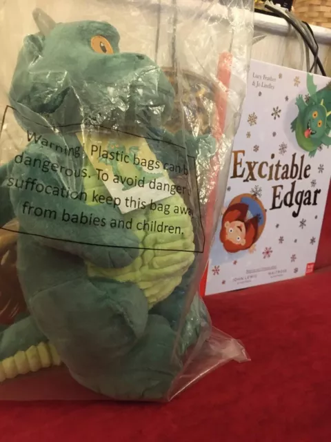 John Lewis Excitable Edgar The Plush Toy Dragon + Book From Xmas Advert 2019