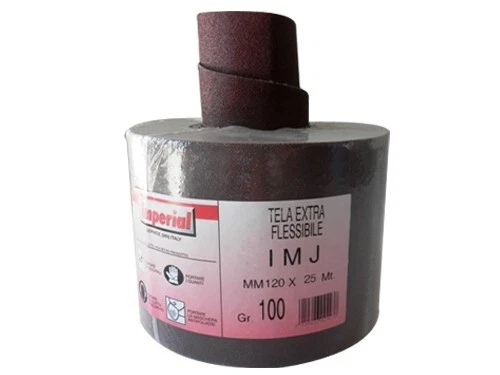 Tela carta abrasiva corindone universale H 12 cm RT 25 Mt Grana 100 per levigatr