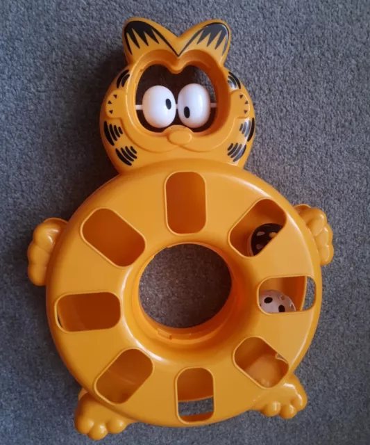 Garfield Orange Turbo Trax 2 Ball Cat Toy Track Bell Collectable Novelty Kitten