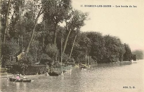 Cpa Enghien Les Bains Les Bords Du Lac