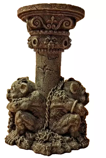 Gargoyle Kerzenhalter sitzend mit offenen Flügeln Gothic Mittelalter Neu OVP