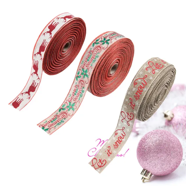 3 Rolls Party Decoration Ribbon Christmas Ribbons Crafts Decorations