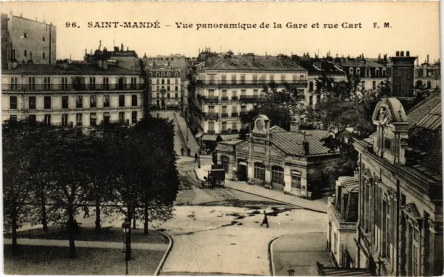 CPA St Mande vue panoramique de la Gare et rue Cart (1348860)