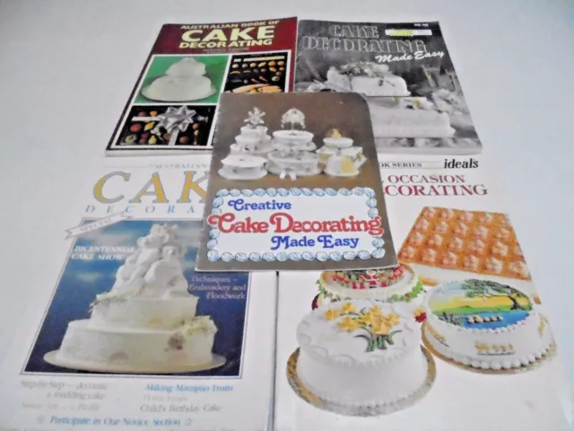 Bulk - 5 Assorted Cake Decorating Cookbooks Womens Weekly Cake Decorating Etc