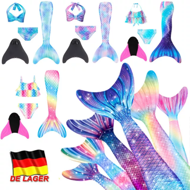 Kinder Schwanz flosse Meerjungfrauen Kind Bikini Mermaid Monoflosse Meerjungfrau