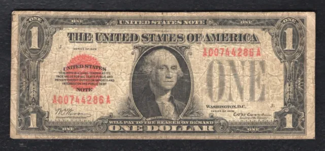 Fr. 1500 1928 $1 One Dollar Red Seal Legal Tender United States Note (I)