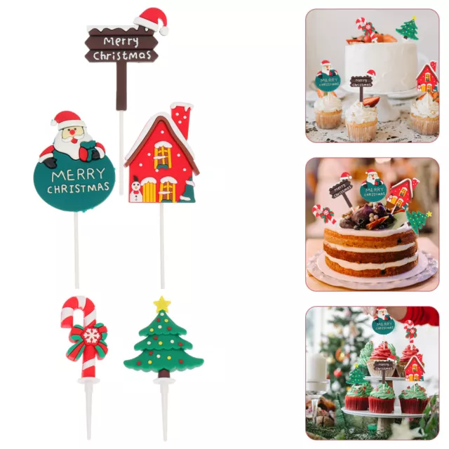 10 pezzi Decorazioni per torta di Natale per cupcake Christmas Decors di Natale