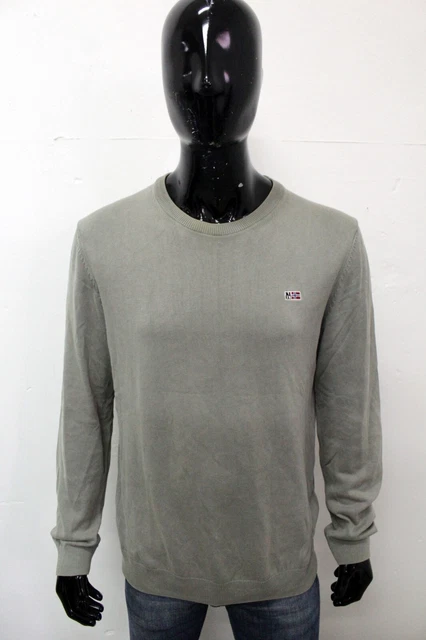 Maglione NAPAPIJRI Uomo Taglia L Maglioncino Cotone Sweater Pullover Pull Logo