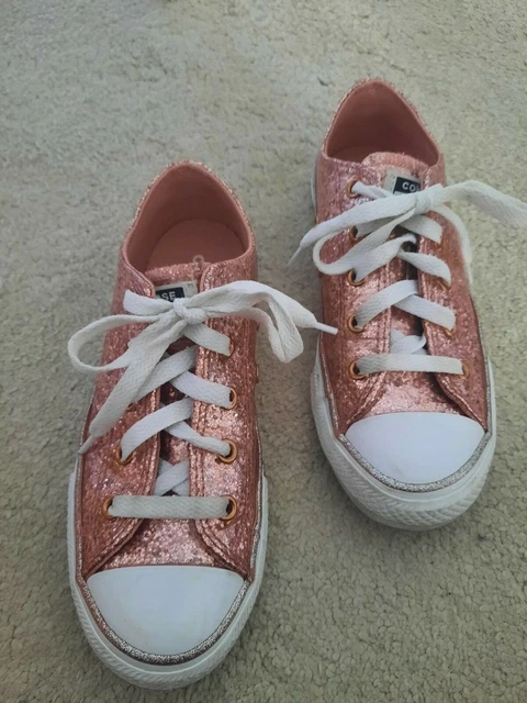 Girls rose gold converse shop