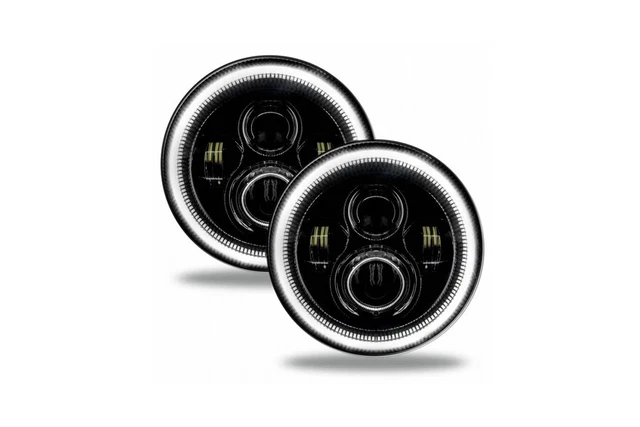 Oracle 7in High Powered LED Headlight, White Halo - Pair - JT/JL 5769-001