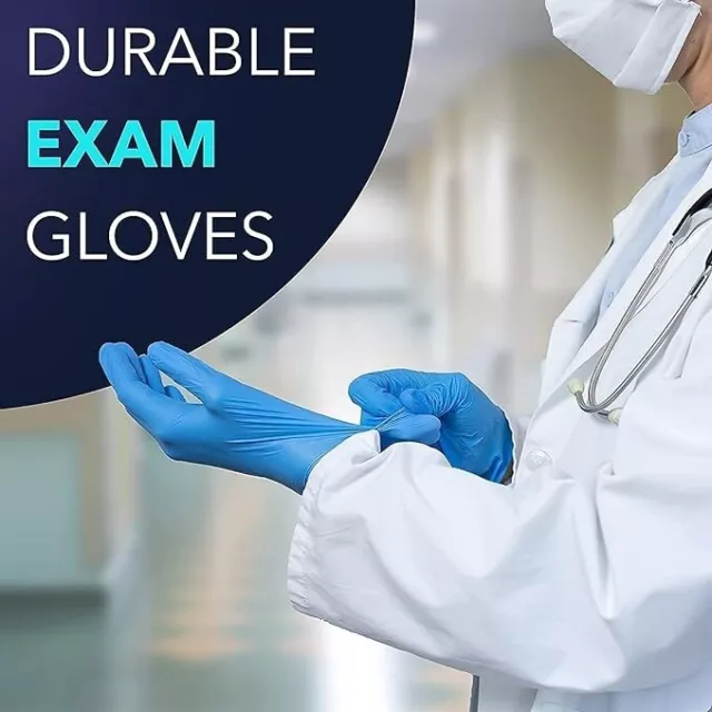 100 4mil NITRILE Disposable Blue Medical Exam Gloves Latex Powder Free S M L XL