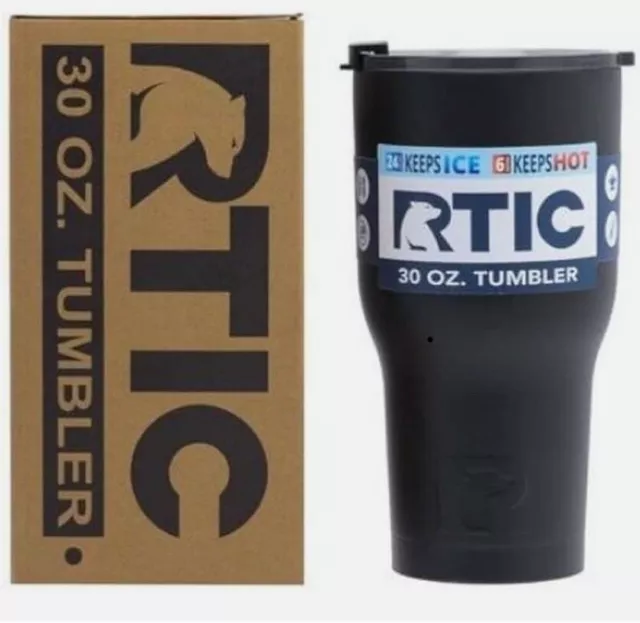 NEW In Box RTIC 30 oz Tumbler Hot Cold Double Wall Vacuum Insulated - Black