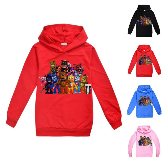 Kid's Boy Five Nights at Freddy's Print Hoodie Sweatshirt Hooded Pullover Tops