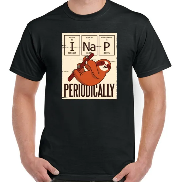 T-shirt Sloth Nap tavola periodica divertente chimica geek nerd maglietta da uomo