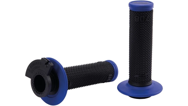 Motorcycle Rubber Handlebar Grips Throttle Gas Regulator Black Blue Progrip708