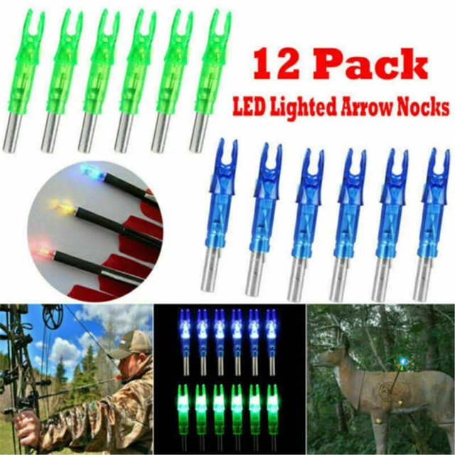 12Pcs Archery Arrow LED Lighted Nocks 6.2Mm/0.246Inch Automatic Knocks Tail