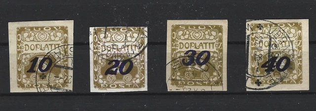 CSSR Tschechoslowakei 1925   aus Satz PORTO  - gest. -  MiNr. 28 - 31  ansehen!