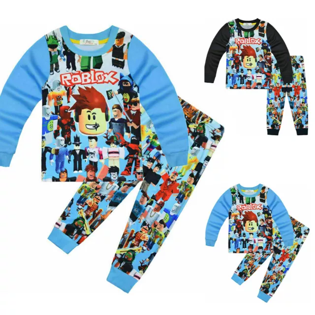 Roblox Game Pyjamas Set Kids Sleepwear Boy Girl Cartoon Nightwear Outfit Clothes