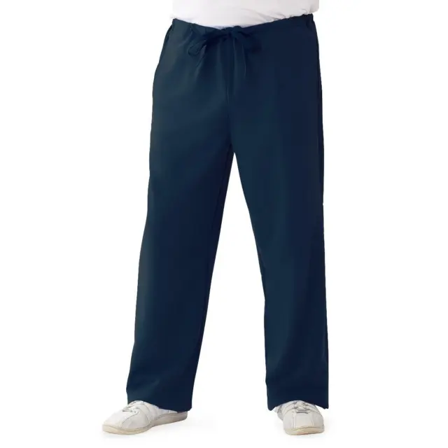 Newport ave Unisex Stretch Fabric Scrub Pants with Drawstring Petite LG Navy