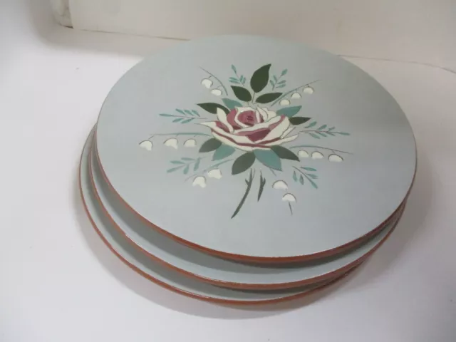 3 Vintage STANGL BELLA ROSA 10" Dinner Plates